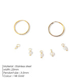 eManco 5PCS Freshwater Pearl Earrings DIY with Stainless Steel Pearl