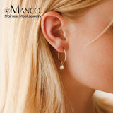 eManco 5PCS Freshwater Pearl Earrings DIY with Stainless Steel Pearl