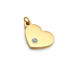 eManco Stainless Steel Rhinestone Heart Pendant Charms