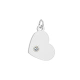 eManco Stainless Steel Rhinestone Heart Pendant Charms