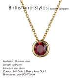 eManco Classic Stainless Steel Necklace Women Jewelry 12 Birthstone