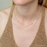eManco 3-Name Necklace Stainless Steel Chain Personalized Nameplates