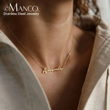 eManco Stainless Steel Name Necklace Personalized Letter Pendant Gift