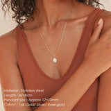 eManco Freshwater Pearl Pendant Necklace Stainless Steel Necklace Jewelry