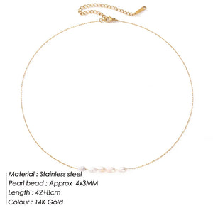 eManco Pearl Small Pearl Necklace Clavicle Chain Gift