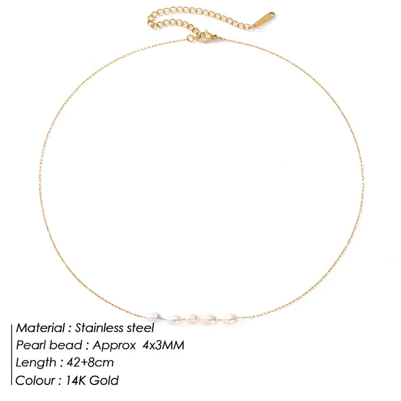 eManco Pearl Small Pearl Necklace Clavicle Chain Gift