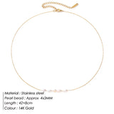 eManco Pearl Small Pearl Necklace Clavicle Chain Gift