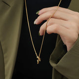 eManco Irregular Cross Knotted Y-Shaped Necklace
