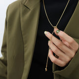 eManco Irregular Cross Knotted Y-Shaped Necklace