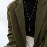 eManco Irregular Cross Knotted Y-Shaped Necklace