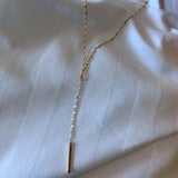eManco Pendant Choker Necklace for Women Minimalist Bamboo Chain Necklace