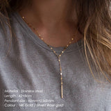 eManco Pendant Choker Necklace for Women Minimalist Bamboo Chain Necklace