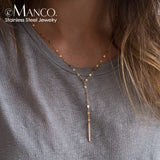 eManco Pendant Choker Necklace for Women Minimalist Bamboo Chain Necklace