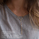 eManco Pendant Choker Necklace for Women Minimalist Bamboo Chain Necklace