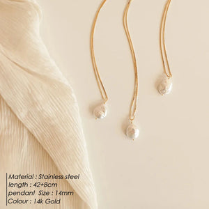 eManco Freshwater Pearl Pendant Necklace Women's Holiday Gift