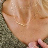 eManco Minimalist Stainless Steel Necklace Women Layered Chain Choker