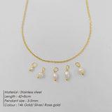 eManco Stainless Steel Chain Freshwater Pearl Necklace 5PCS