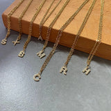 eManco Customized Initial Necklace Choker Chain