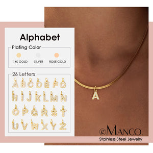 eManco Customized Initial Necklace Choker Chain
