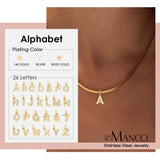 eManco Customized Initial Necklace Choker Chain