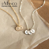 eManco Personalized Engraved Pendant Necklace Customized Round Pendant