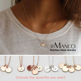 eManco Personalized Engraved Pendant Necklace Customized Round Pendant