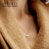 eManco Personalized Engraved Pendant Necklace Customized Round Pendant