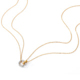 eManco Stainless Steel Two Circle Pendant Necklace
