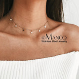 eManco Star Moon Choker Necklaces for Women's Pendant Necklace