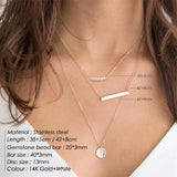 eManco Stainless Steel Layered Pendant Necklace Set for Women