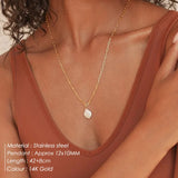 eManco Y-shaped Necklace Rectangle Link Chain Choker Freshwater Pearl Pendant
