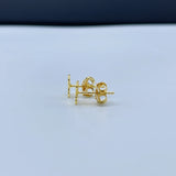 Gold Hoop Earrings with Pearl Bead Accent