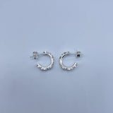Gold Hoop Earrings with Pearl Bead Accent