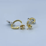 Elegant Gold Hoop Earrings with Crystal Accent