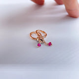 Elegant Gold Hoop Earrings with Crystal Accent