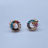 Elegant Gold Hoop Earrings with Crystal Accent