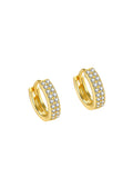 Silver 925 Rhinestone-Plated Ear Hoop Earring Circle Accessory