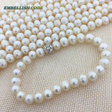 Elastic Thread Real Pearl 8mm Crystal Ball Bracelet