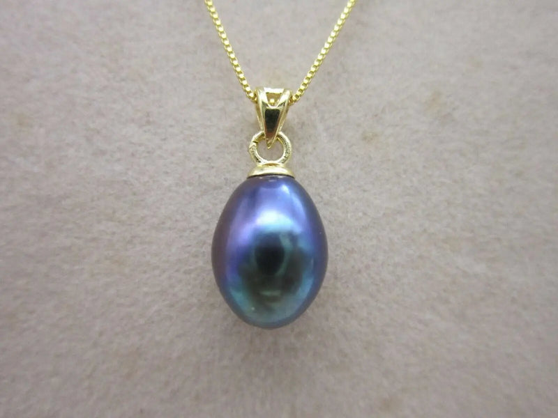 11-13MM Natural tahitian Pearl Pendant Necklace 14kp with chain