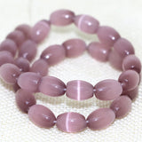 Purple Cat's Eyes Opal Stone Crystal Loose Beads 8x12mm for Jewelry Making