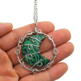 Wire Wrapped Amethyst Pink Crystal Pendant Necklace Reiki Mineral Quartz N590