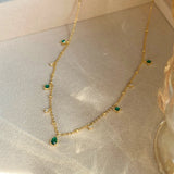 Emerald Pendant 14K Necklace for Women Wedding Engagement Jewelry