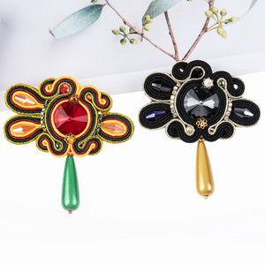 Ethnic Brooch For Women Zircon Corsage Pin Dress Jewelry Accessories
