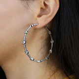 European Women CZ Circle Hoop Earring Geometric Sparkling Bling CZ Hoops