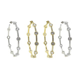 European Women CZ Circle Hoop Earring Geometric Sparkling Bling CZ Hoops