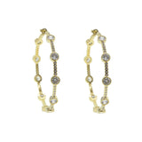 European Women CZ Circle Hoop Earring Geometric Sparkling Bling CZ Hoops