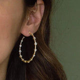 European Women CZ Circle Hoop Earring Geometric Sparkling Bling CZ Hoops