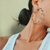 European Women CZ Circle Hoop Earring Geometric Sparkling Bling CZ Hoops