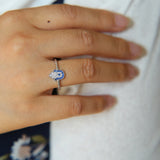 Evil Eye Hamsa Finger Open Ring Cubic Zircon Silver Plated Jewelry Women