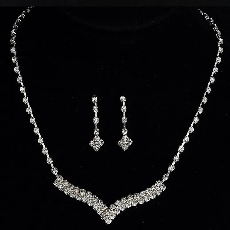 Bridal Crystal Rhinestone Wedding Jewelry Set